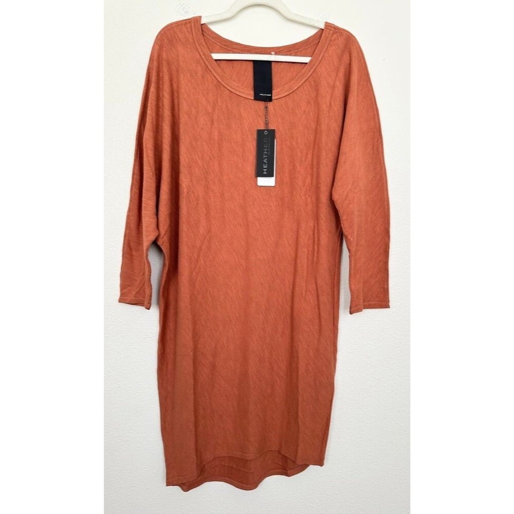 NWT Heather by Bordeaux Lynn Asymmetric Tunic Dress Toffee Orange Women's Small